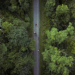 An aerial view of Dead Man's Hollow along the Great Allegheny Passage.